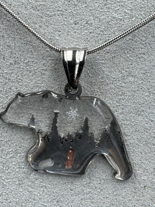Bear Snowflake Pendant 010926-02