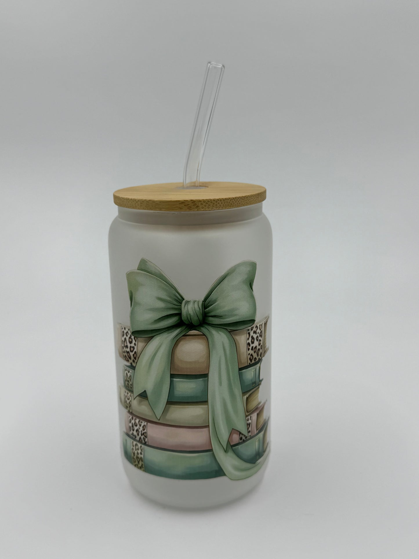 Books Frosted Glass Can Cup