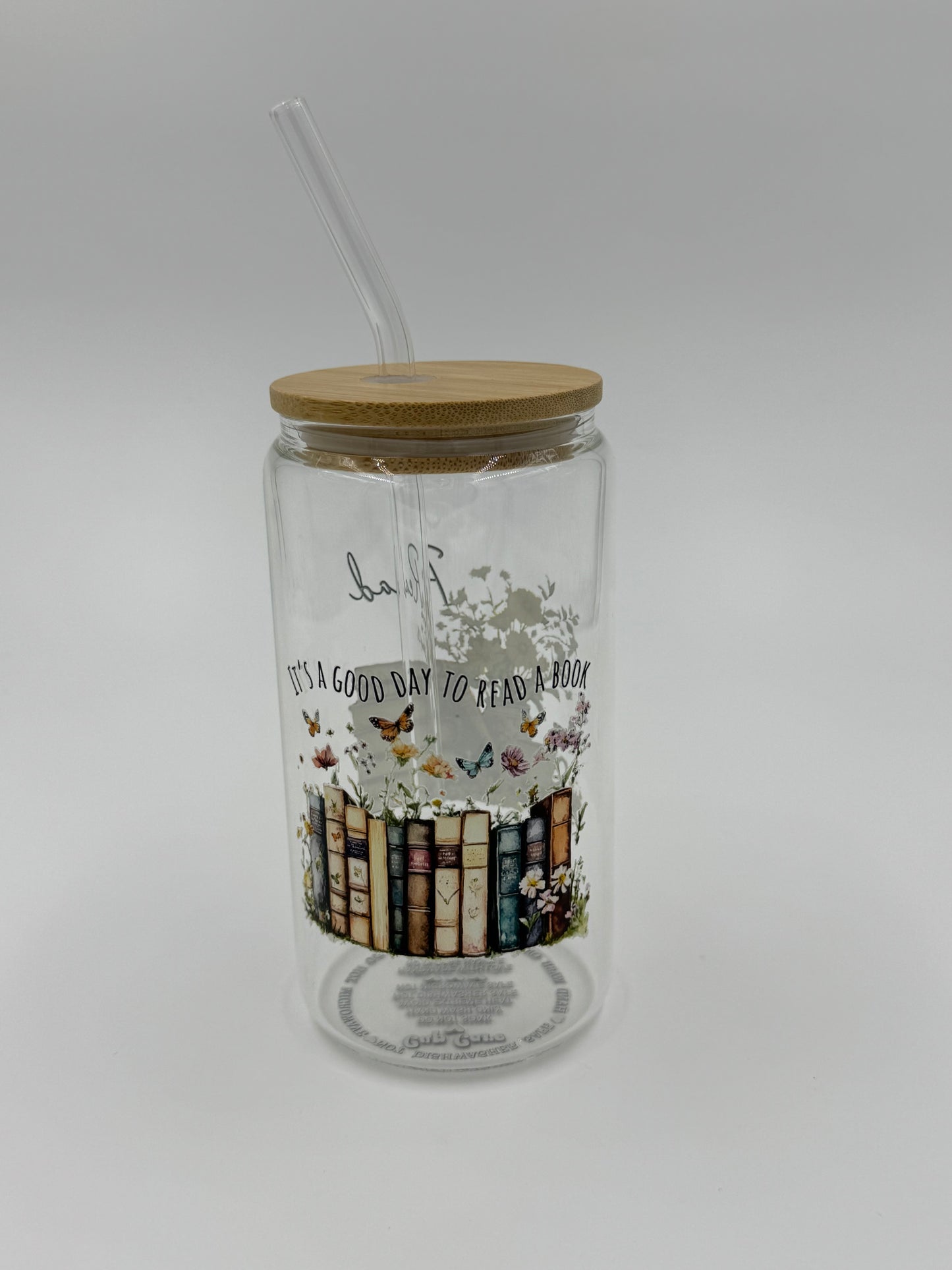 Bookish Glass Can Cup