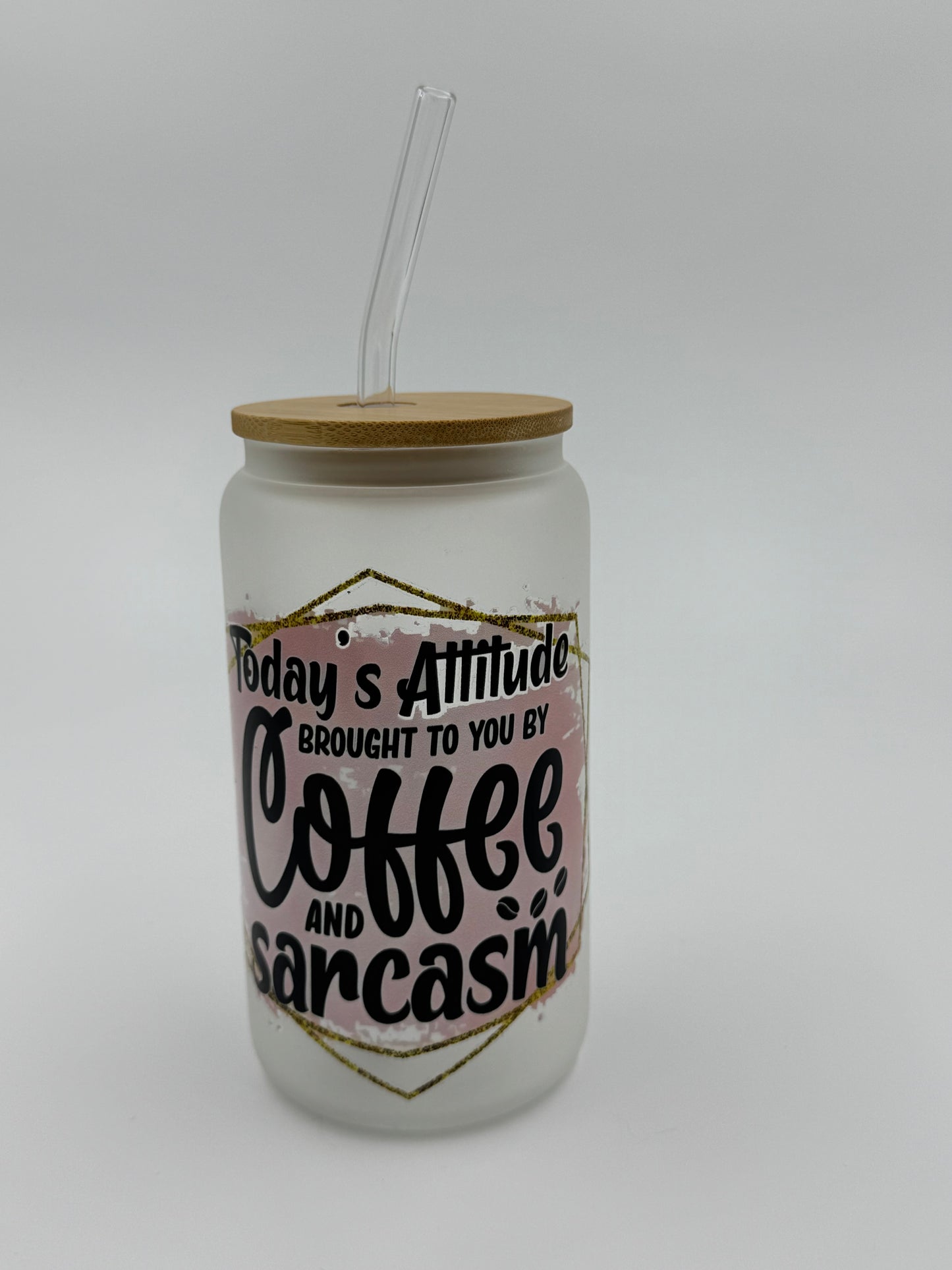 Coffee & Sarcasm Frosted Glass Can Cup