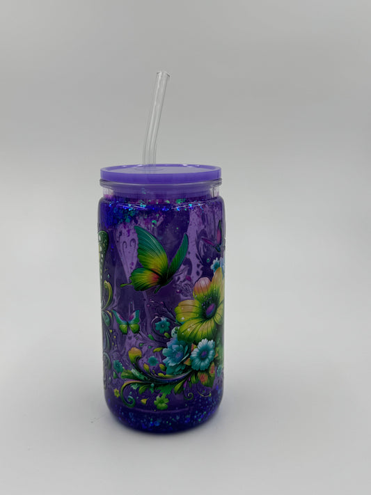 Butterfly Snow Globe Can Cup