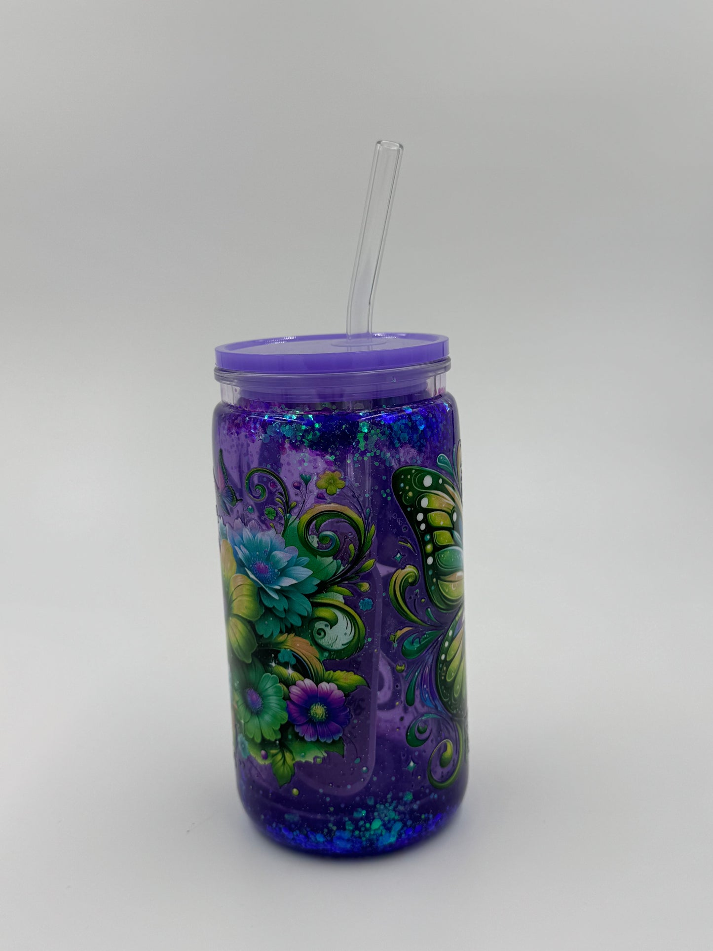 Butterfly Snow Globe Can Cup
