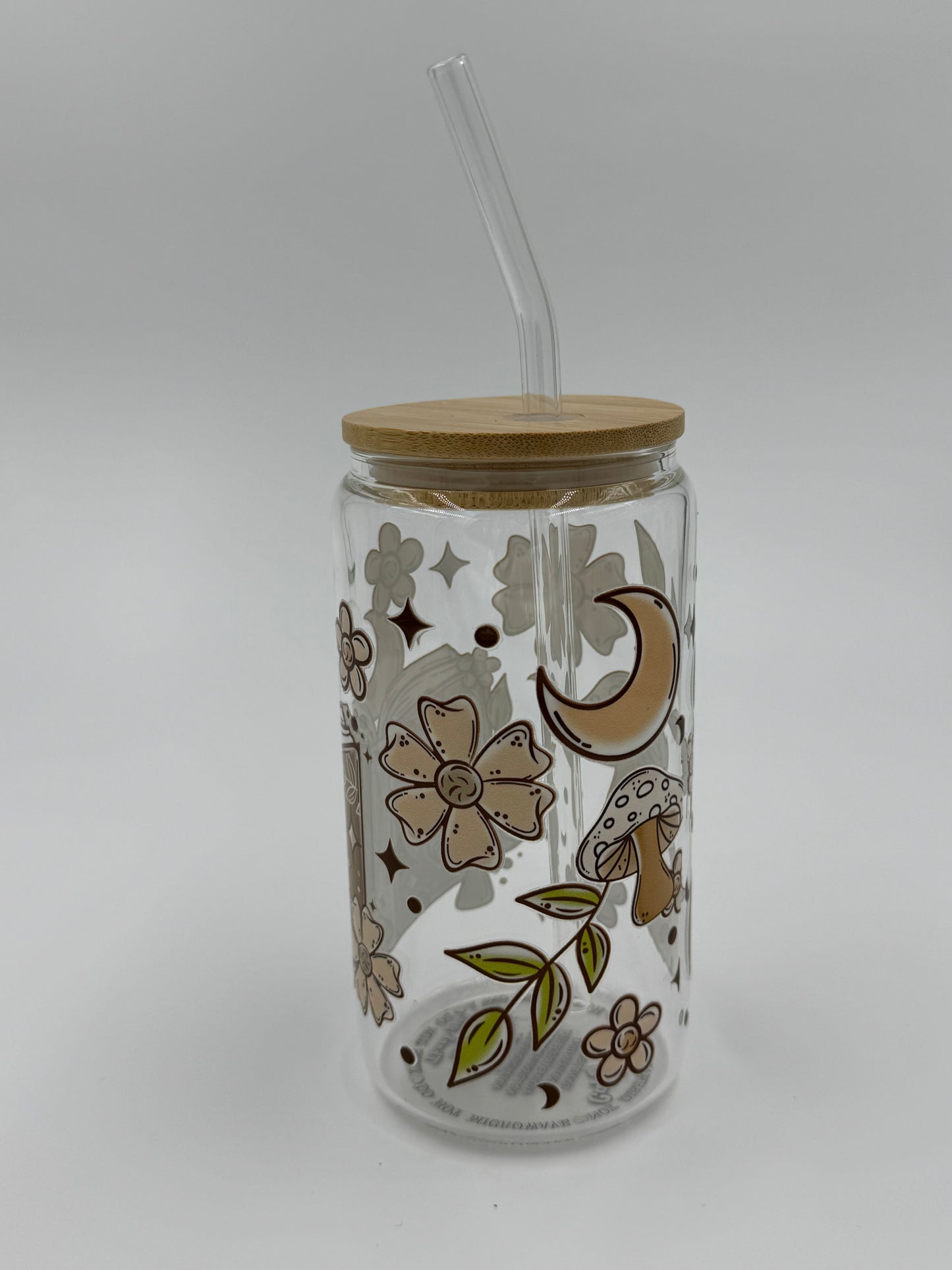 Bookish Mushroom Glass Can Cup