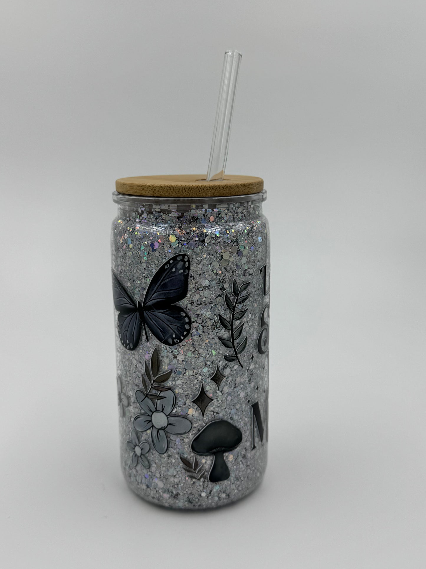 “Live by the Sun, Love by the Moon” Glitter Can Cup