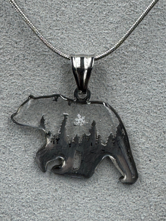 Bear Snowflake Pendant 011626-01