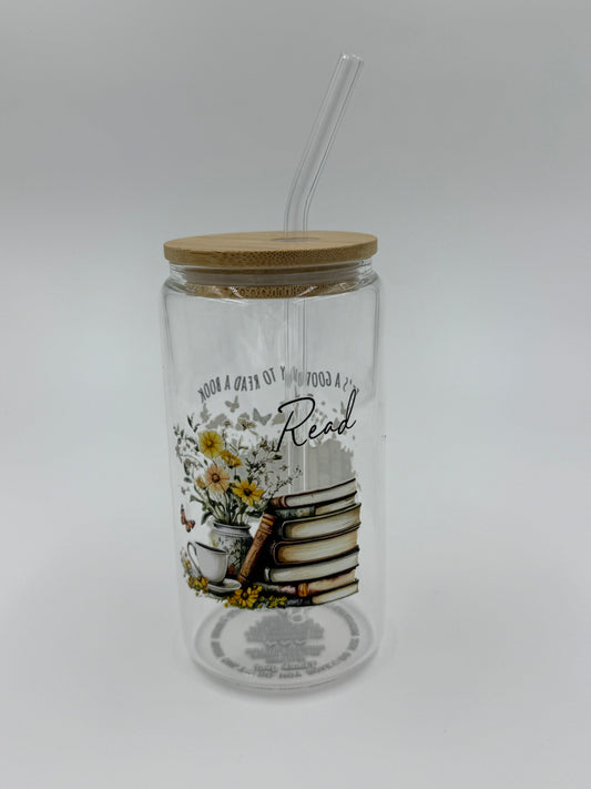 Bookish Glass Can Cup