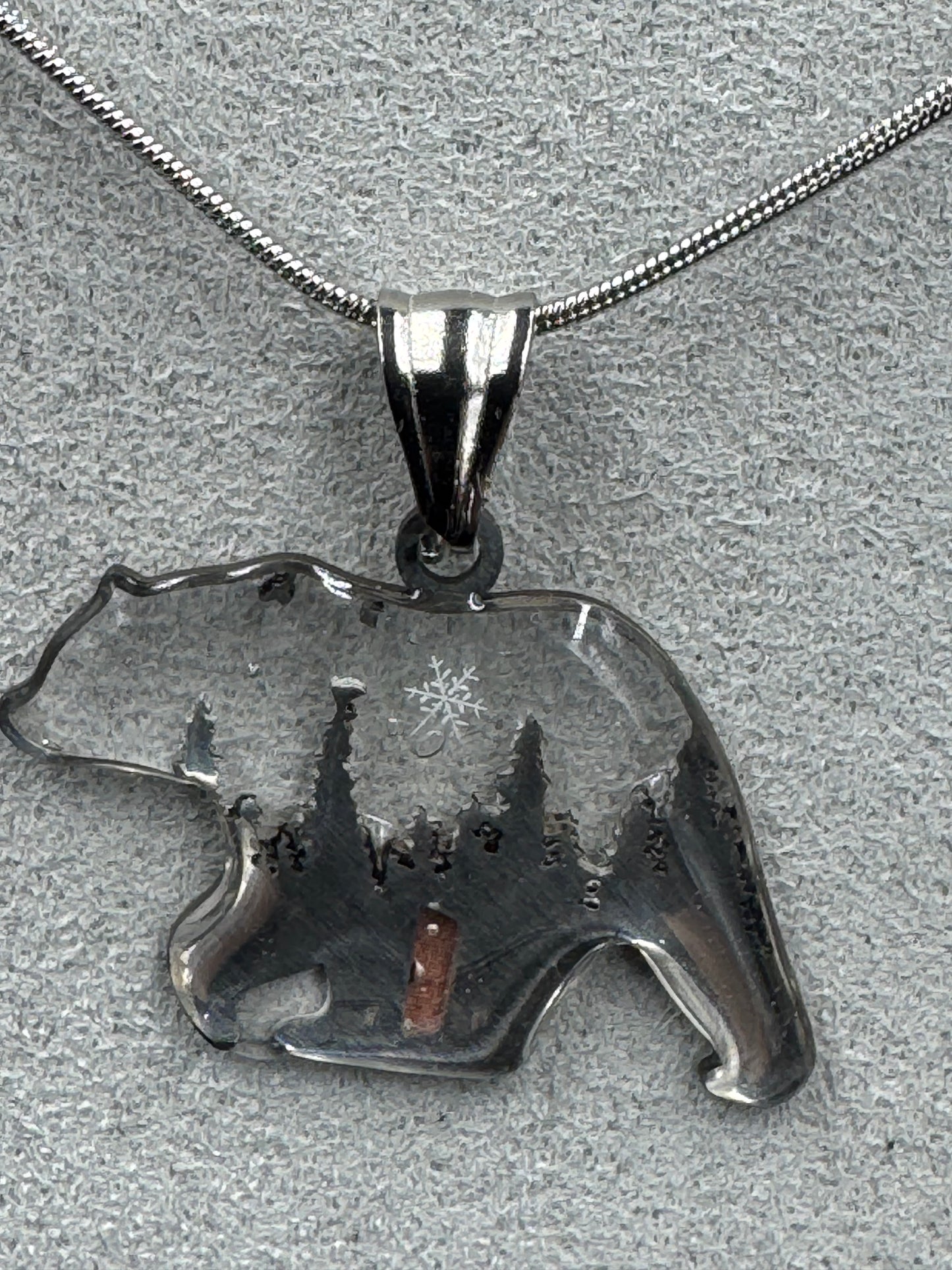 Bear Snowflake Pendant 010926-02