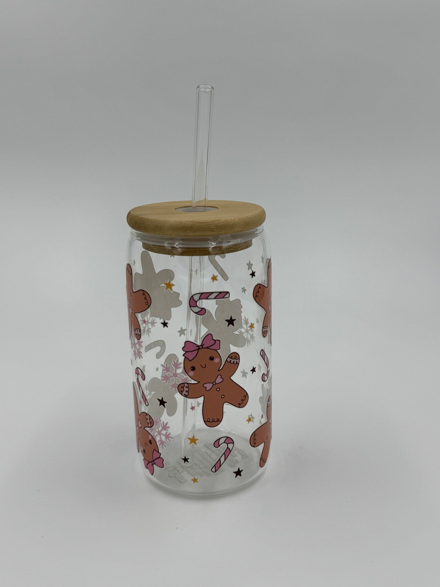 Gingerbread Glass Can Cup