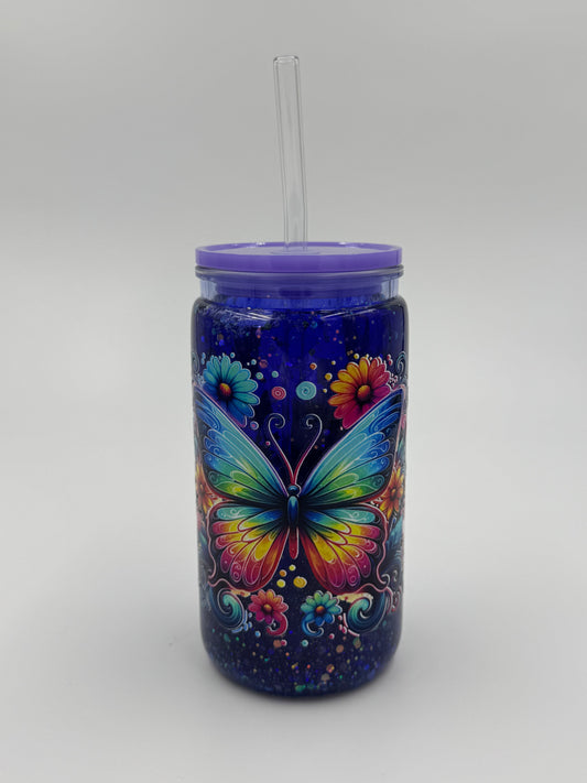 Butterfly Snow Globe Can Cup