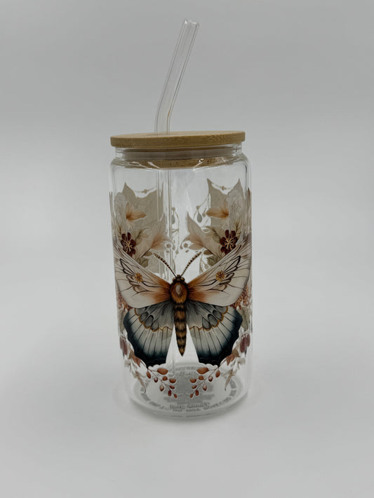 Moth Glass Can Cup