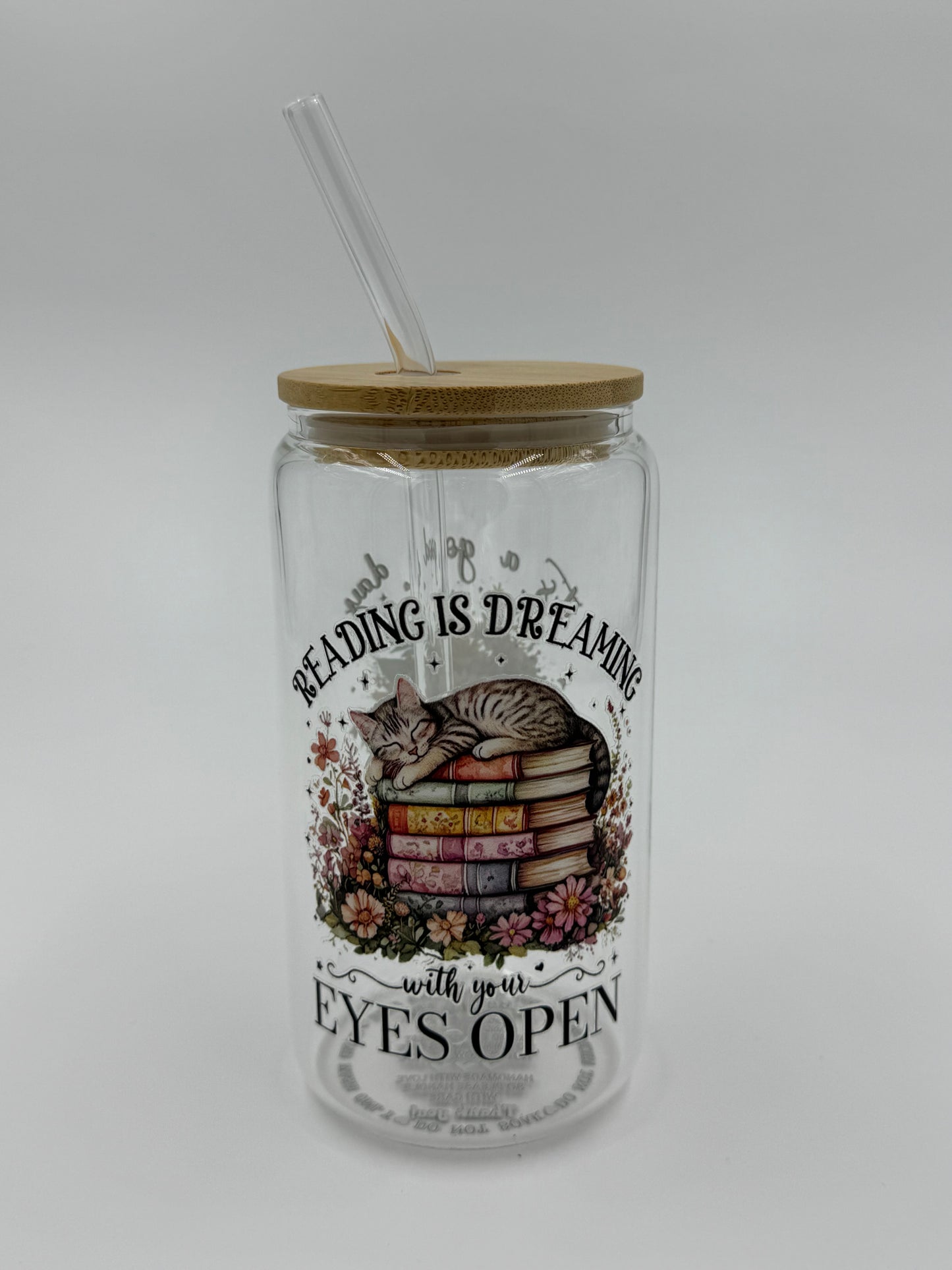 Bookish Glass Can Cup