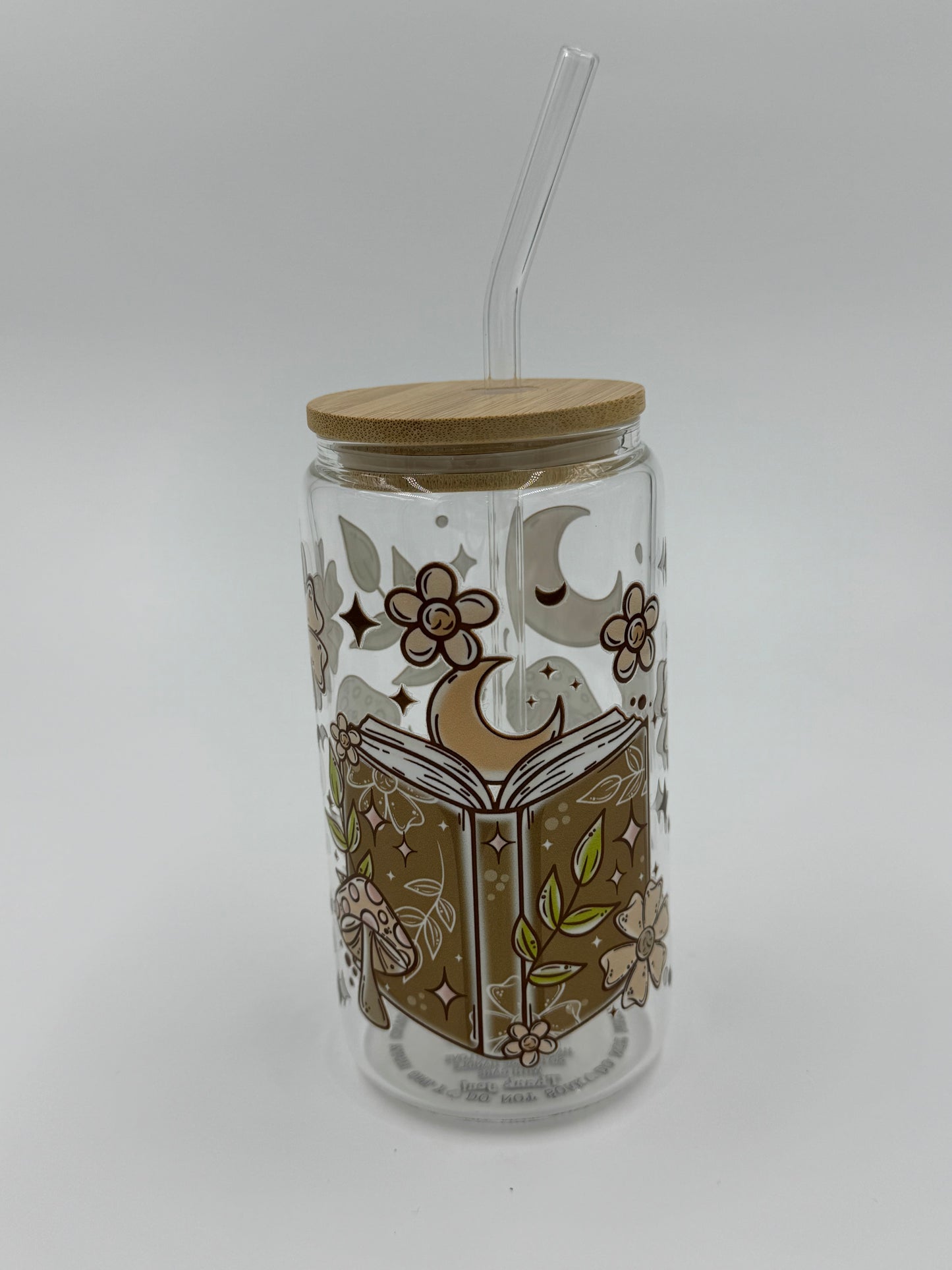 Bookish Mushroom Glass Can Cup