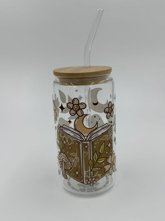 Bookish Mushroom Glass Can Cup