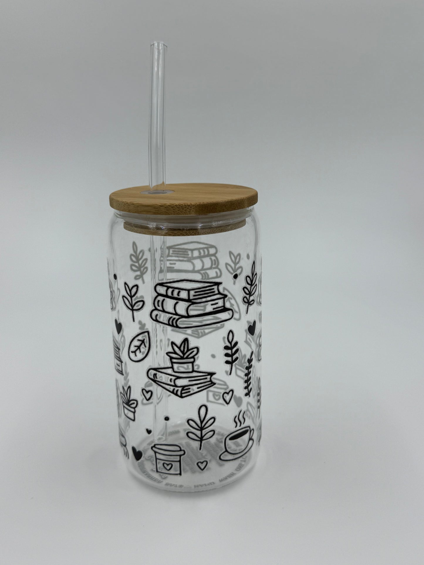 Bookish Glass Can Cup