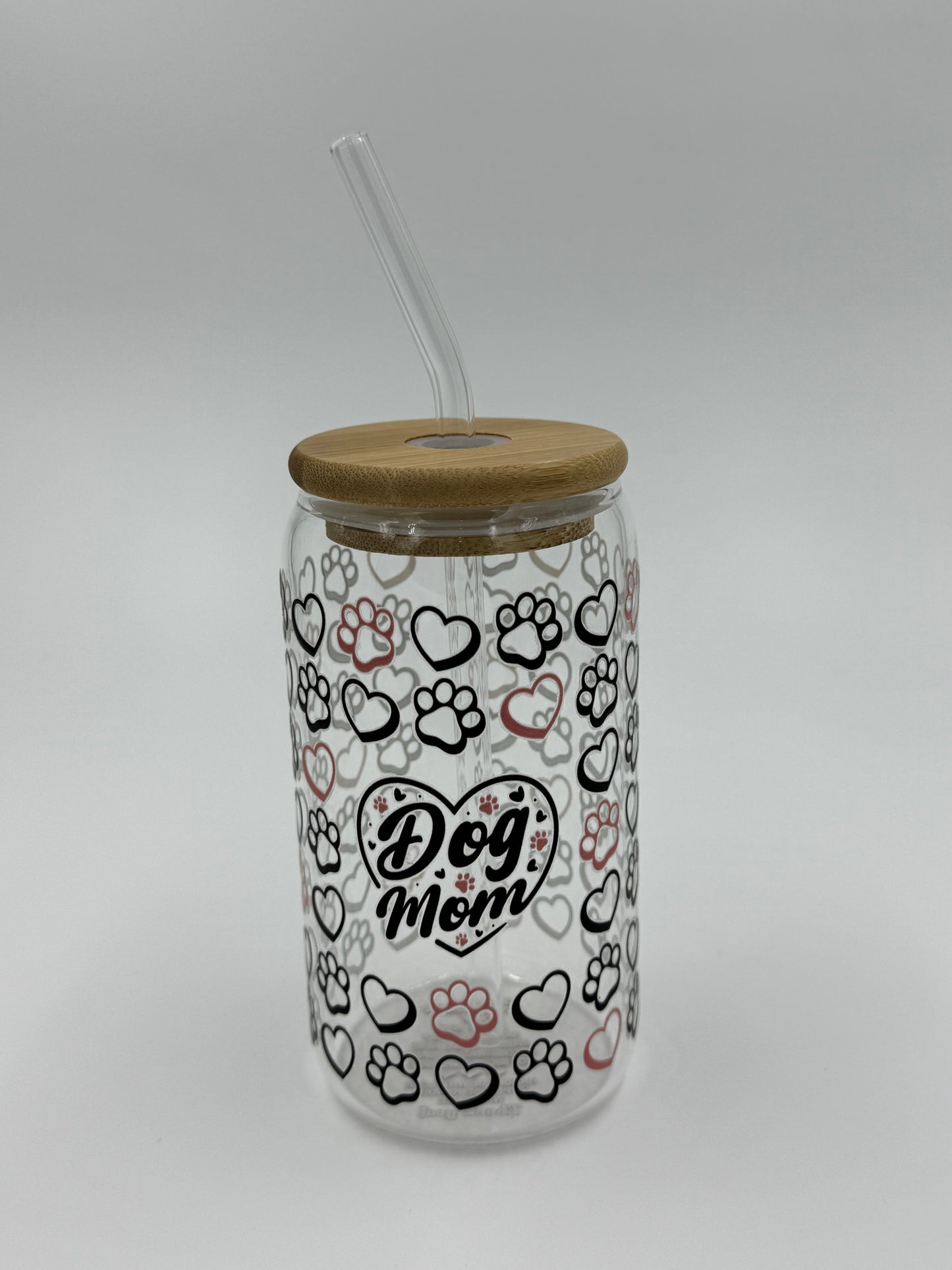 “Dog Mom” Glass Can Cup