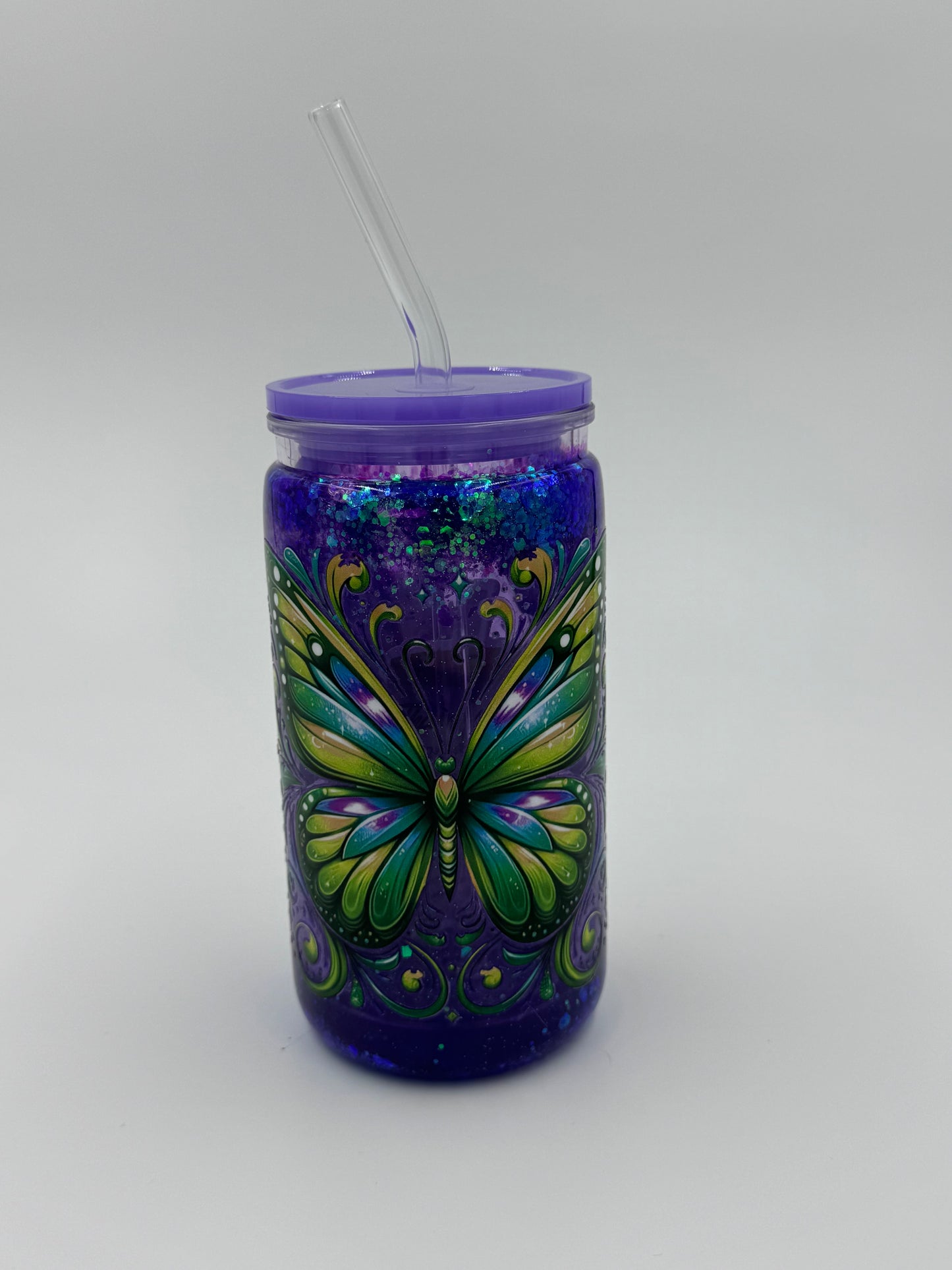 Butterfly Snow Globe Can Cup