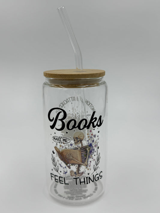 Bookish Glass Can Cup