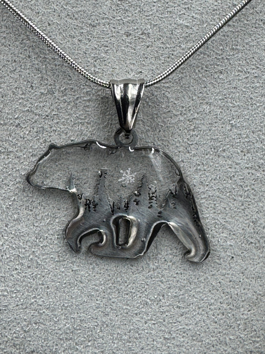 Bear Snowflake Pendant 010626-03