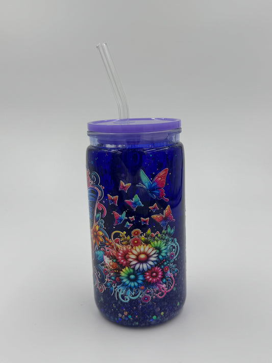 Butterfly Snow Globe Can Cup
