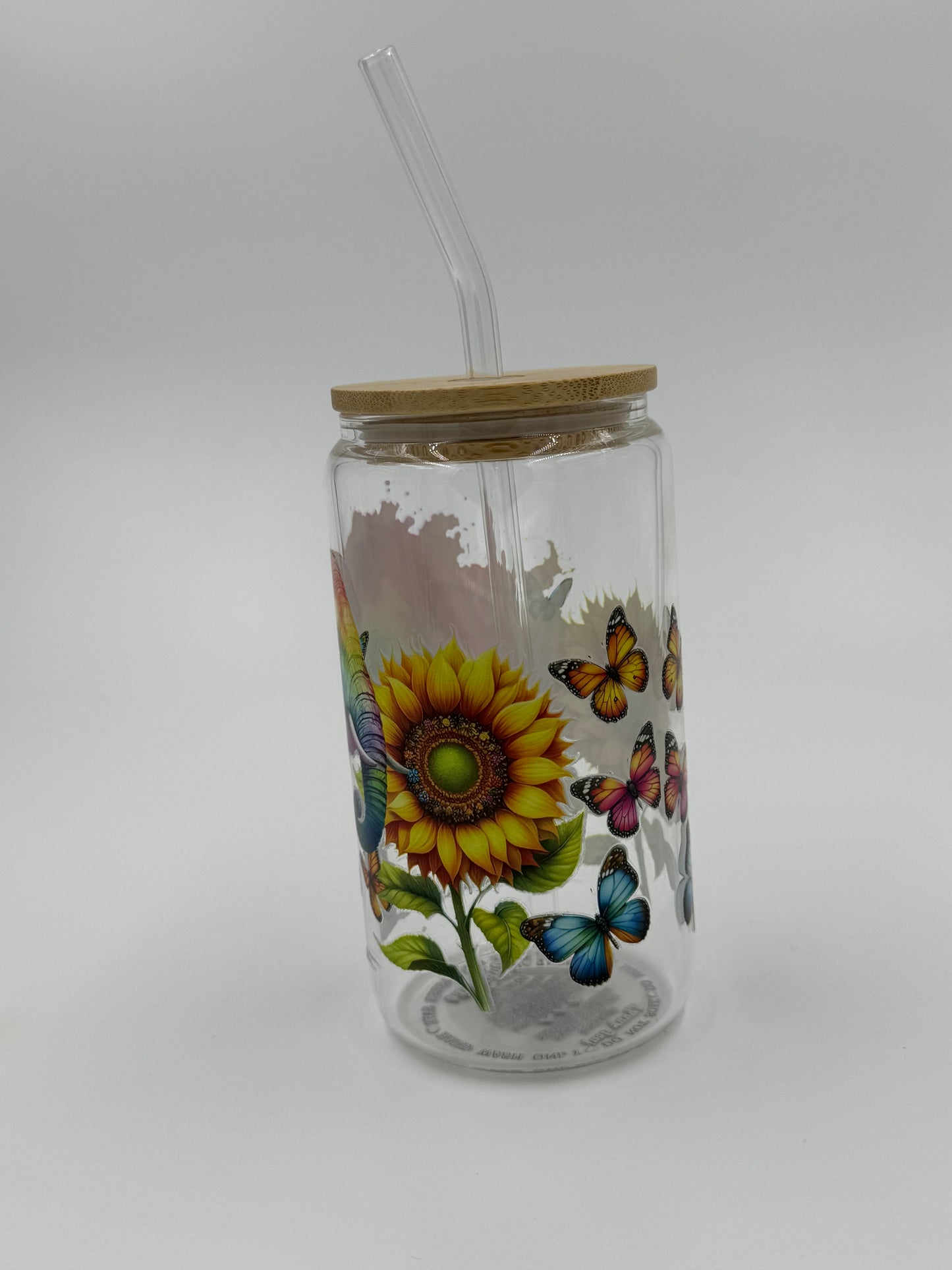 Rainbow Elephant Glass Can Cup
