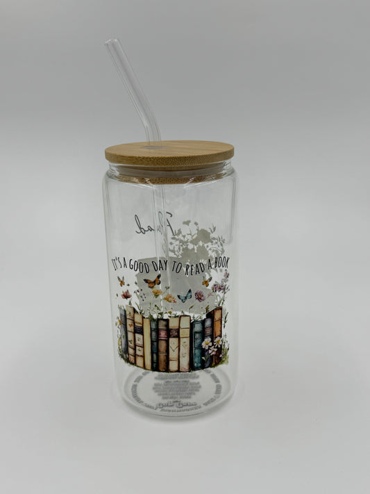 Bookish Glass Can Cup
