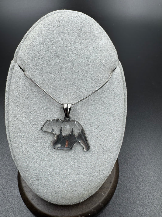 Bear Snowflake Pendant 010926-02