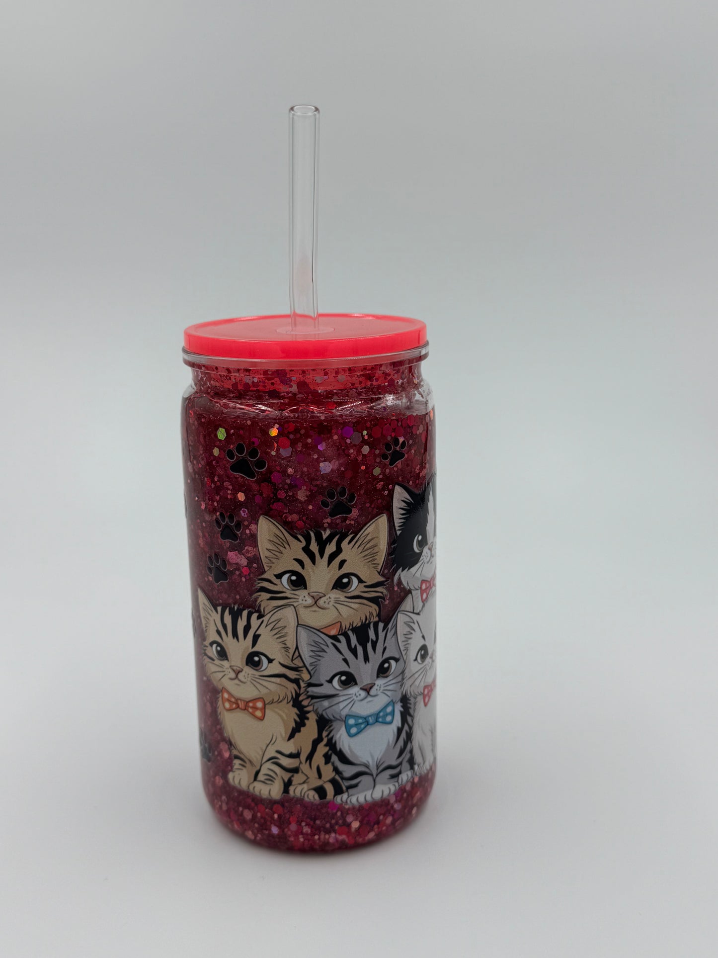 Kitten Snow Globe Can Cup