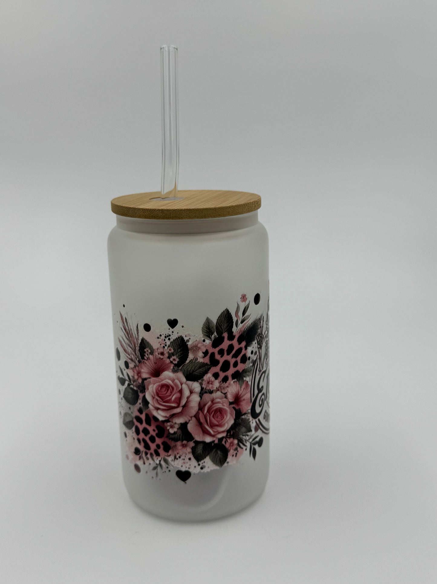 “I Match Energy” Frosted Glass Can Cup
