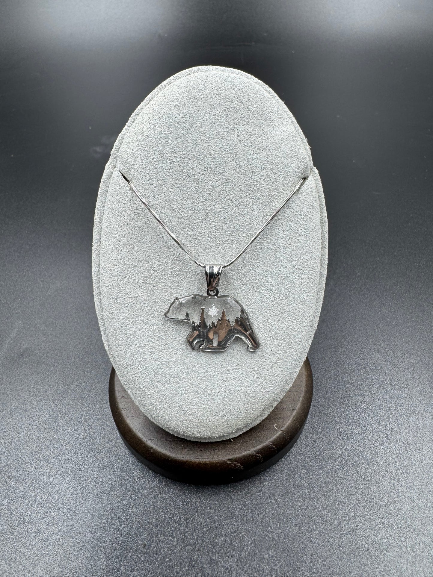 Bear Snowflake Pendant 013126-02