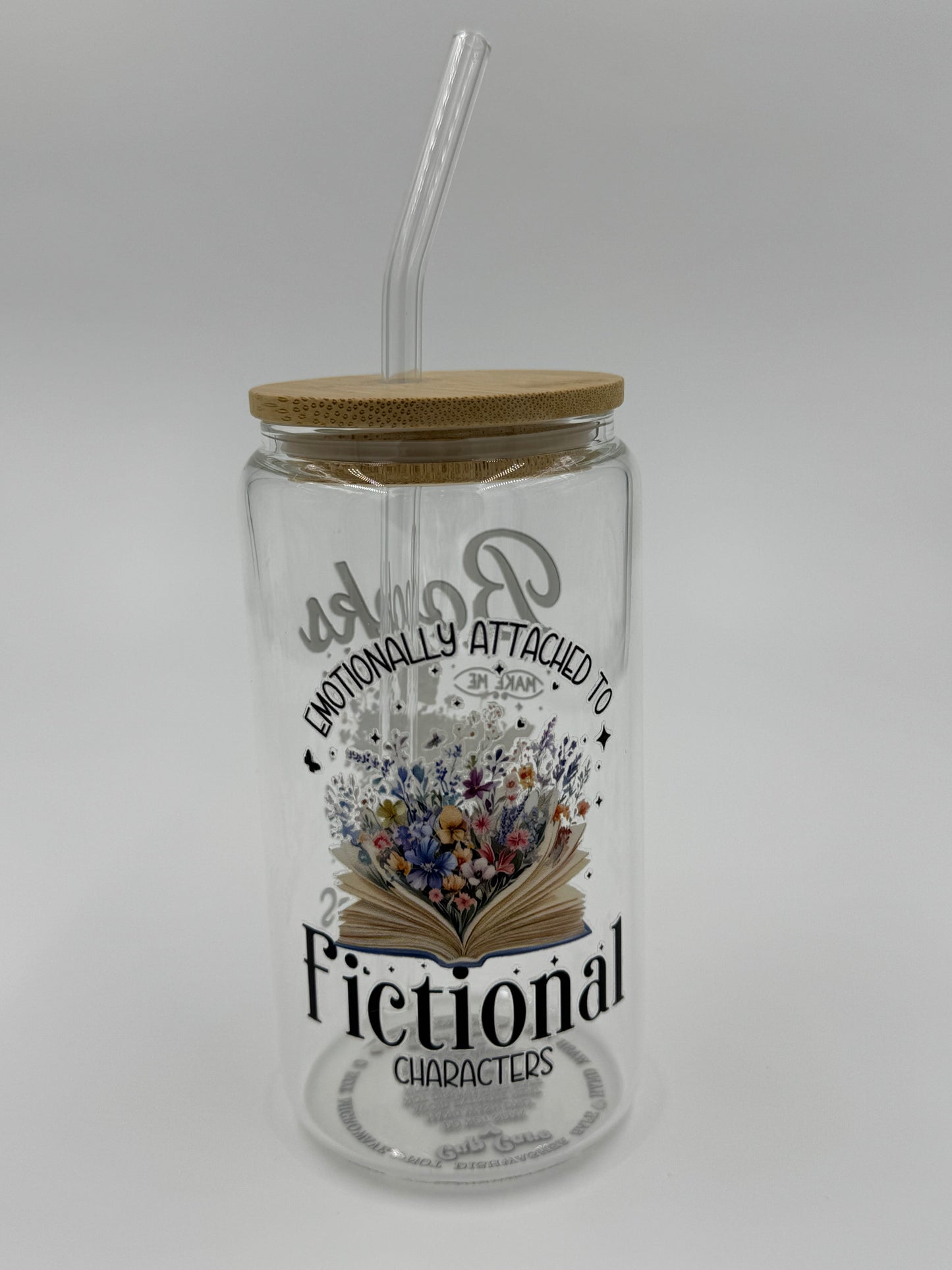 Bookish Glass Can Cup