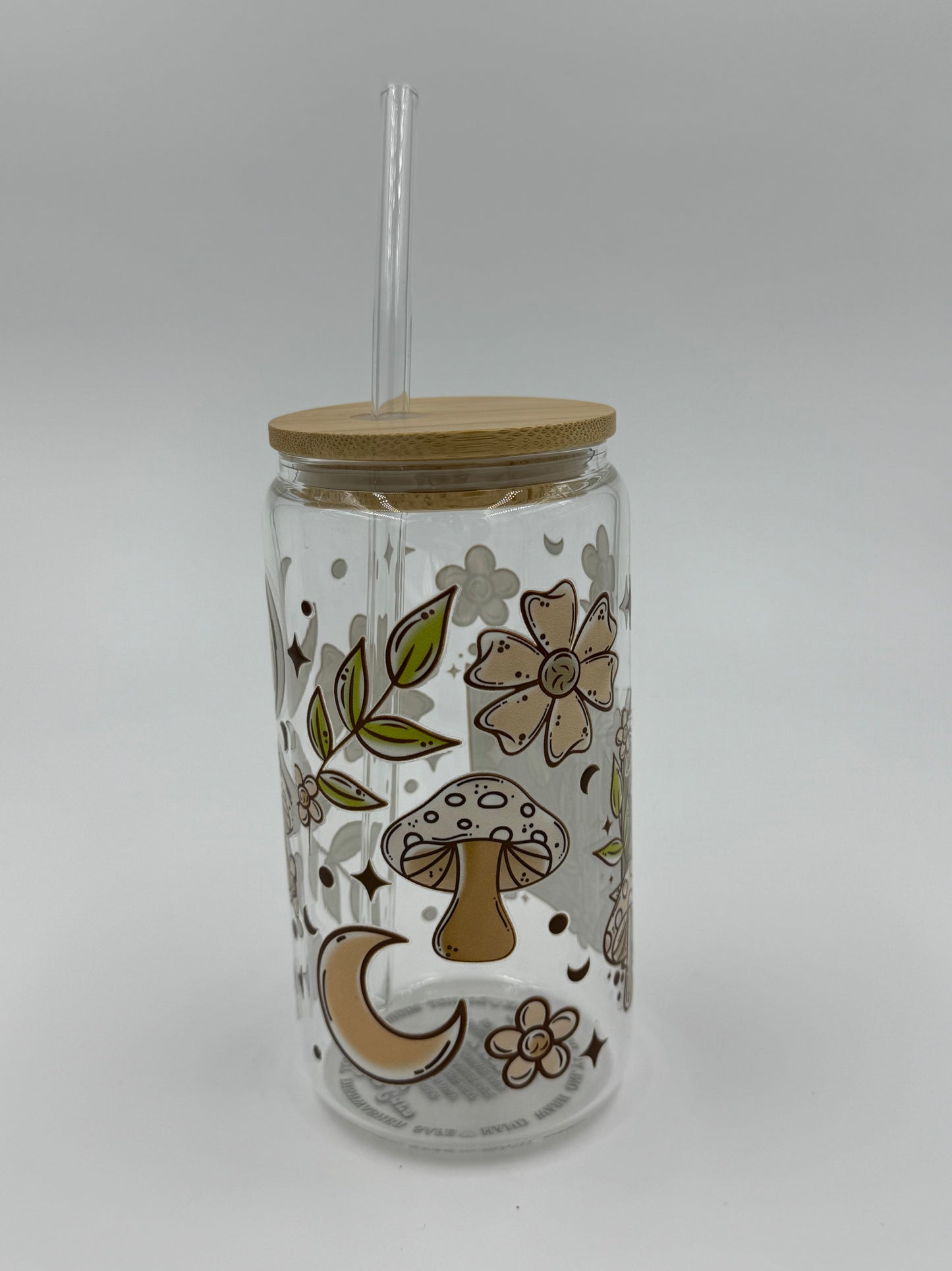 Bookish Mushroom Glass Can Cup