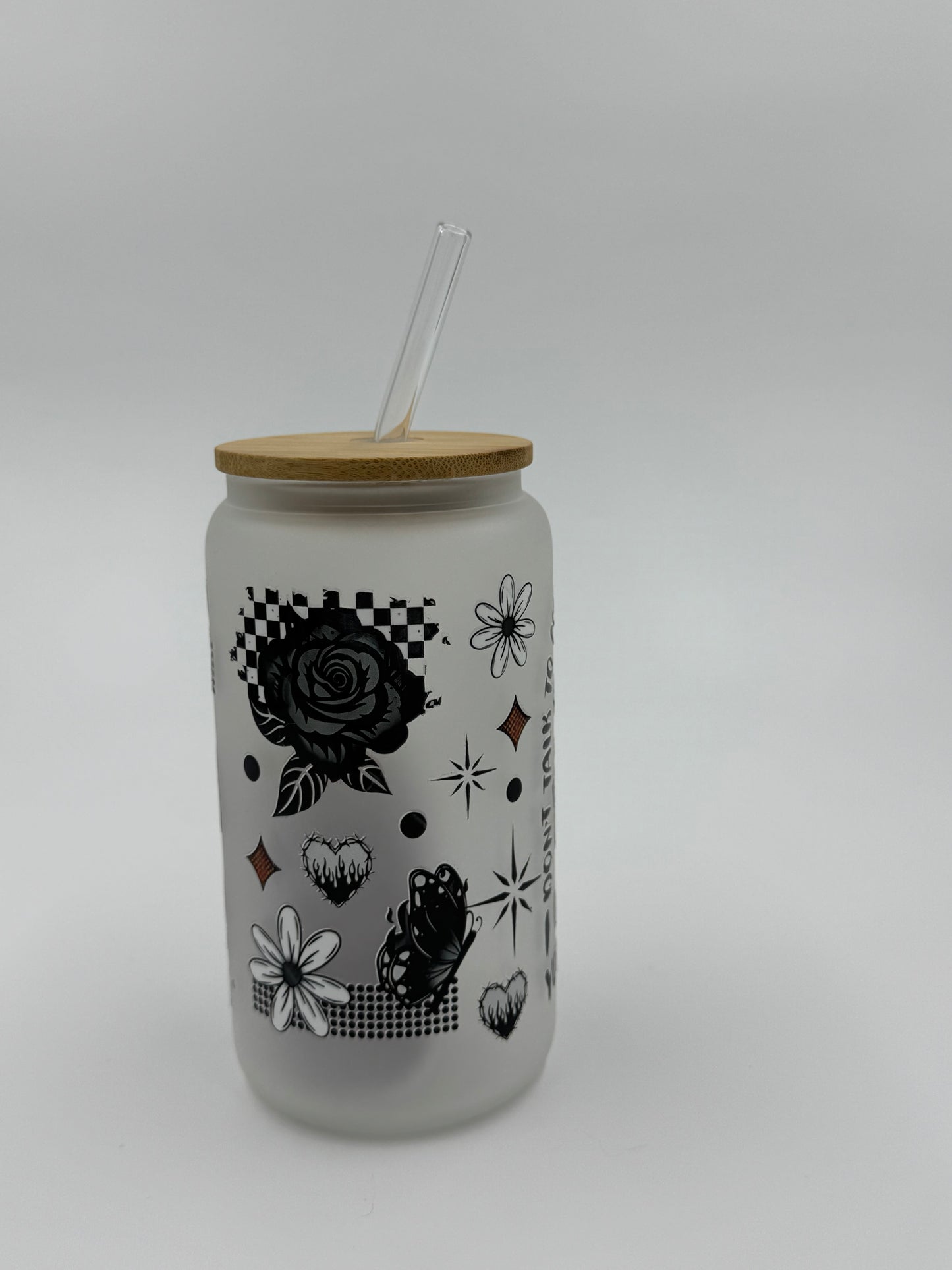 Overstimulated Frosted Glass Can Cup
