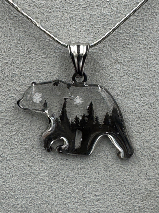 Bear Snowflake Pendant 013126-01