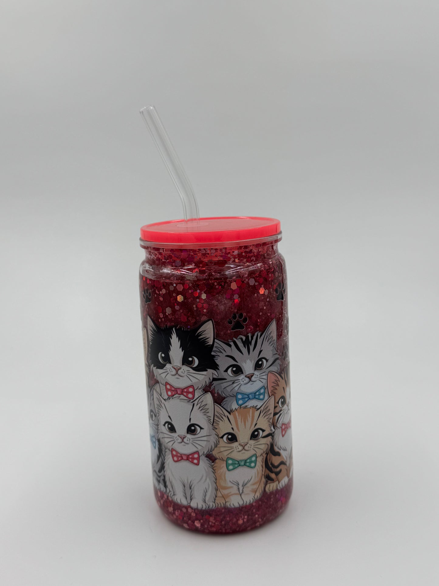 Kitten Snow Globe Can Cup