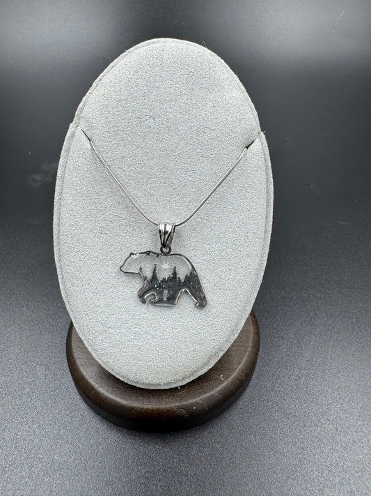 Bear Snowflake Pendant 010626-01