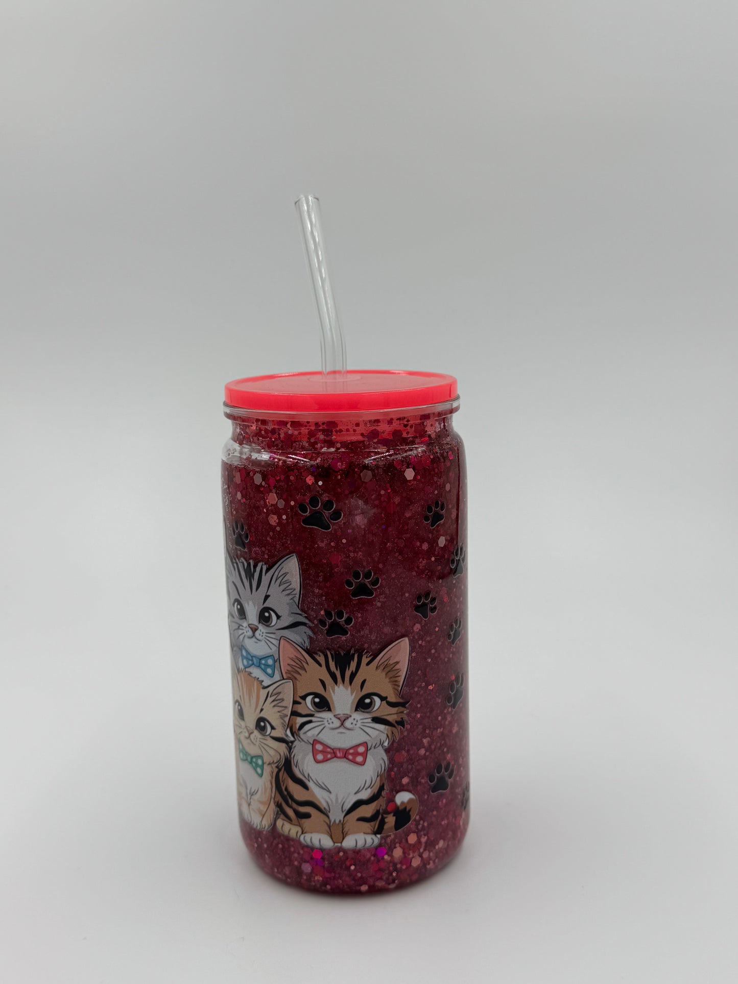 Kitten Snow Globe Can Cup