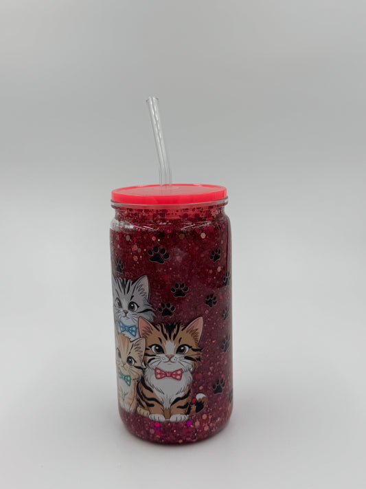 Kitten Snow Globe Can Cup