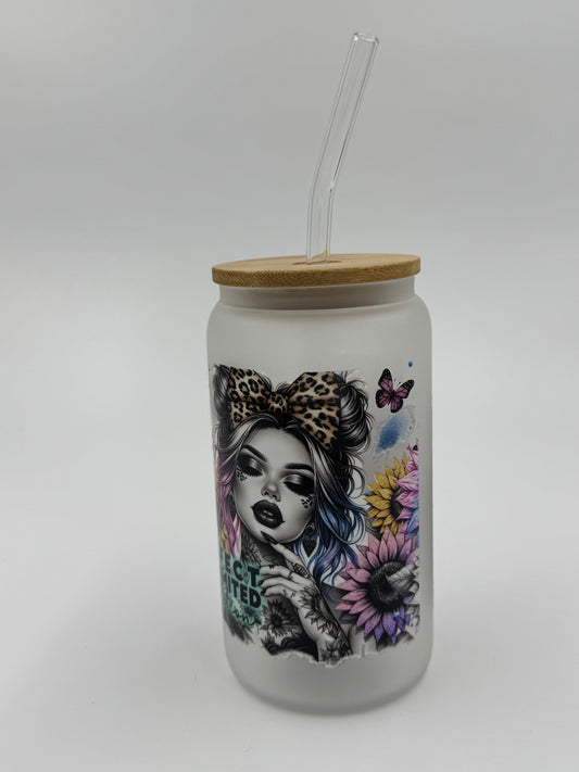 “I’m Not Perfect I’m Limited Edition” Frosted Glass Can Cup