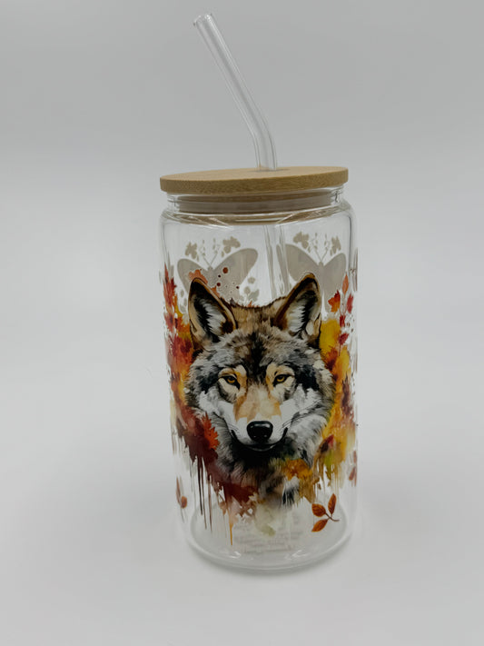 Wolf Glass Can Cup