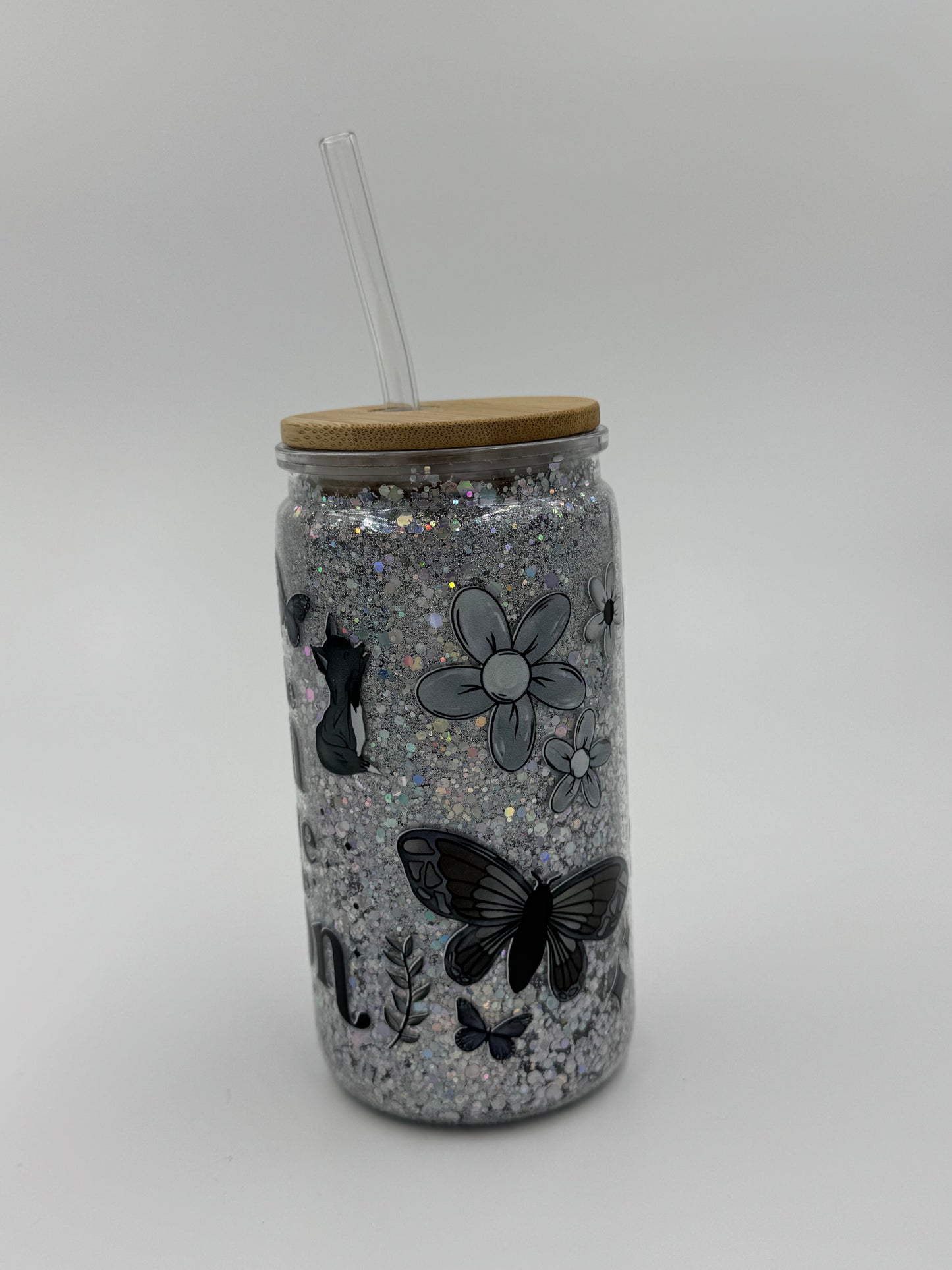 “Live by the Sun, Love by the Moon” Glitter Can Cup