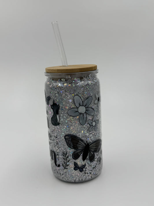“Live by the Sun, Love by the Moon” Glitter Can Cup