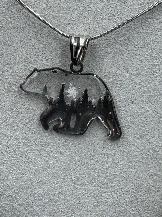 Bear Snowflake Pendant 010126-01